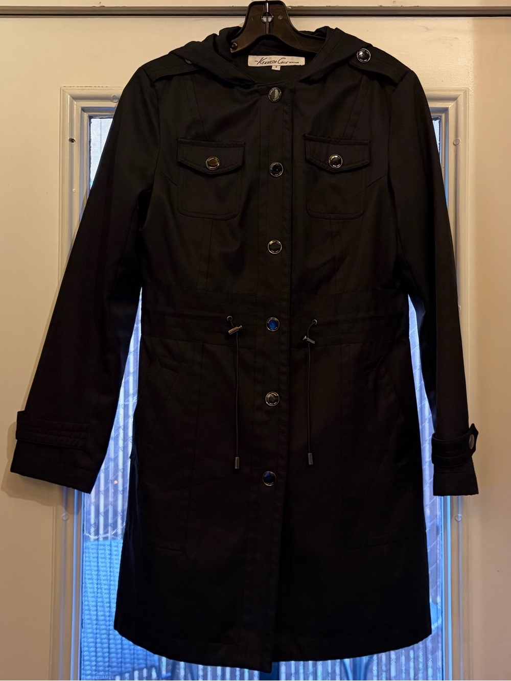 Kenneth Cole New York Black Hooded Utility Trench
